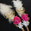 IMG_6004 Fluffy White Feather Nikah Pen Set with Custom Names-pink-2