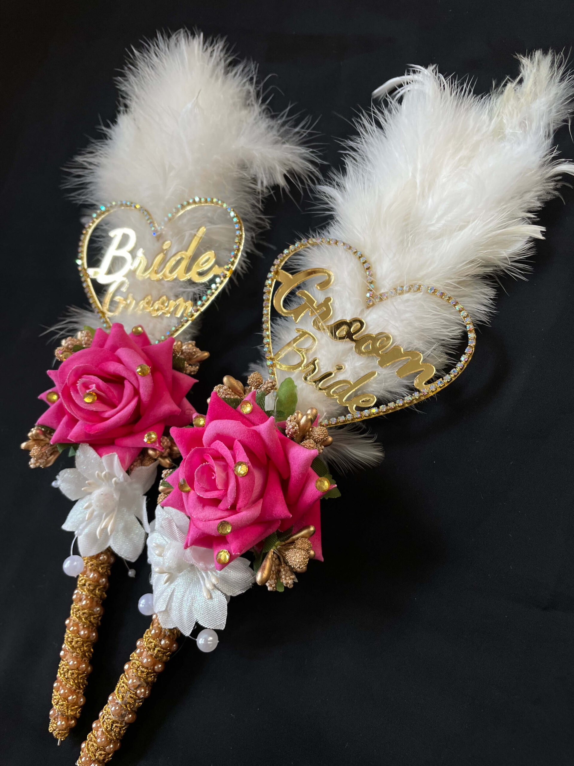 IMG_6005 Fluffy White Feather Nikah Pen Set with Custom Names-pink-1