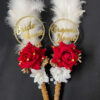 Fluffy White Elegance Nikah Pen Set for Couples-maroon-3