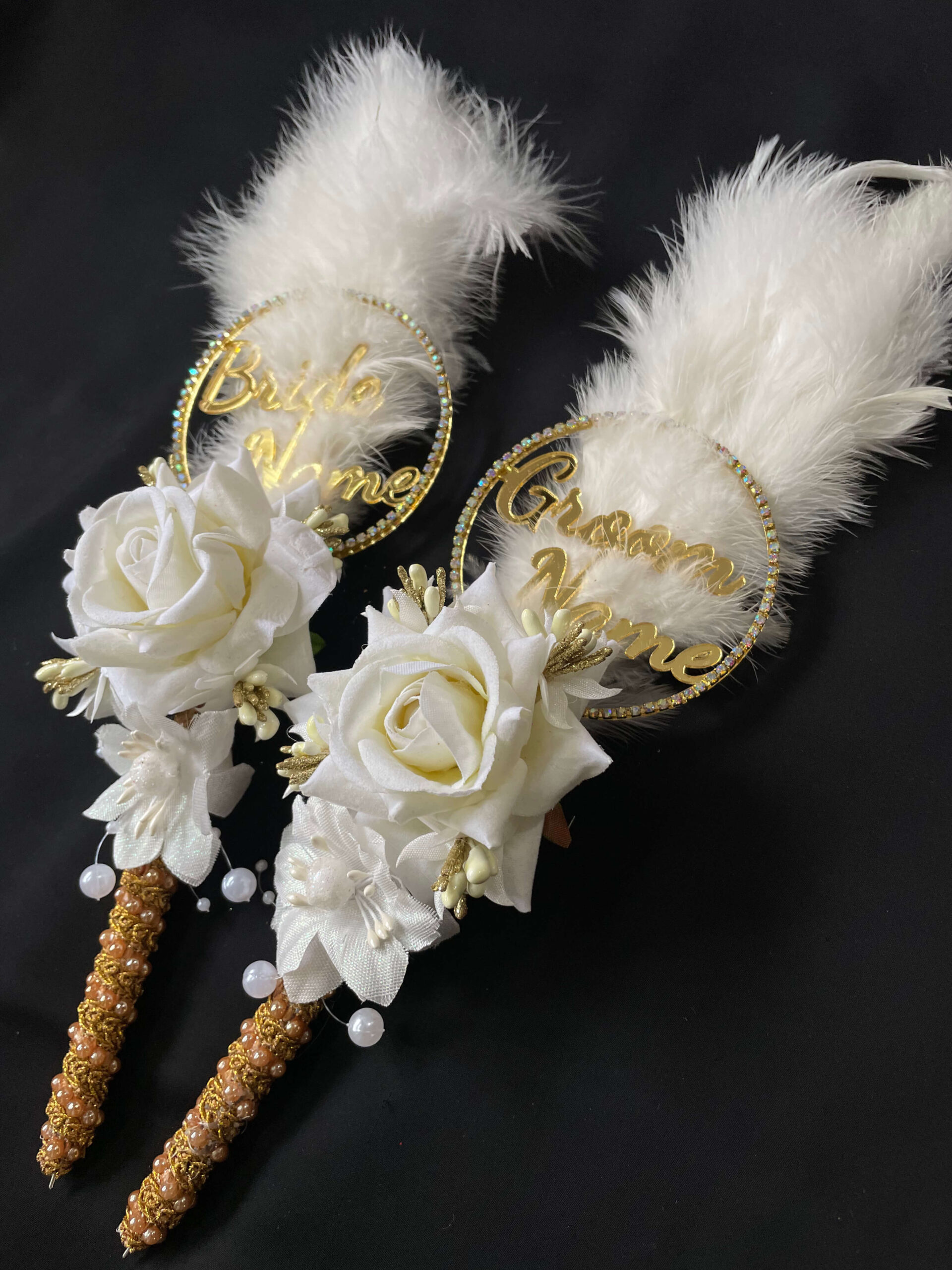 IMG_6142 Fluffy White Elegance Nikah Pen Set for Couples-white-2