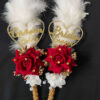 Fluffy White Feather Nikah Pen Set with Custom Names-maroon-3