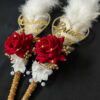 Fluffy White Feather Nikah Pen Set with Custom Names-maroon-2