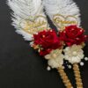 Heart-Shaped Ostrich Feather Nikah Pen Set-maroon-1