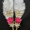 Heart-Shaped Ostrich Feather Nikah Pen Set-pink-3