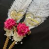Heart-Shaped Ostrich Feather Nikah Pen Set-pink-2