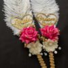 Heart-Shaped Ostrich Feather Nikah Pen Set-pink-1