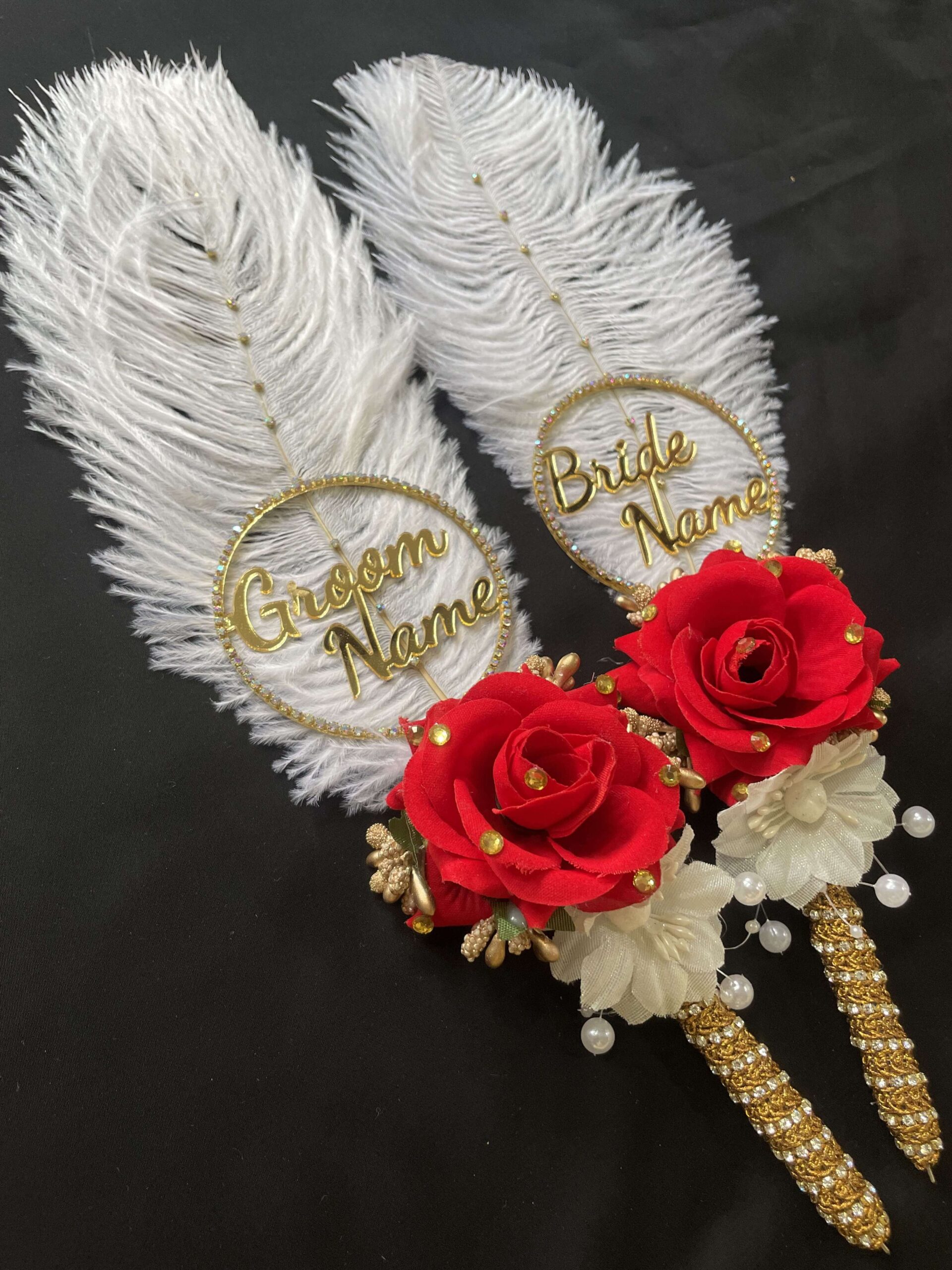 Round Elegance Nikah Pen Set for Couple-red-1