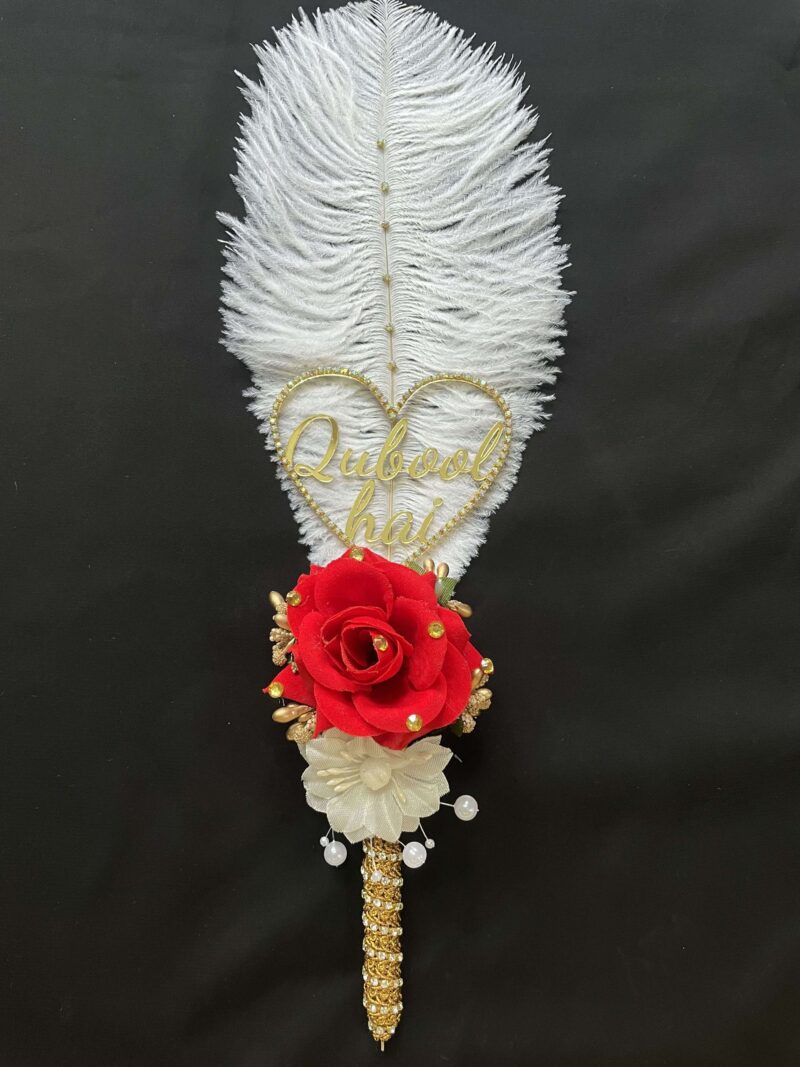 Orange Peackock Feather Decorative Nikkah - 1 Pen – Premium Weddings TX